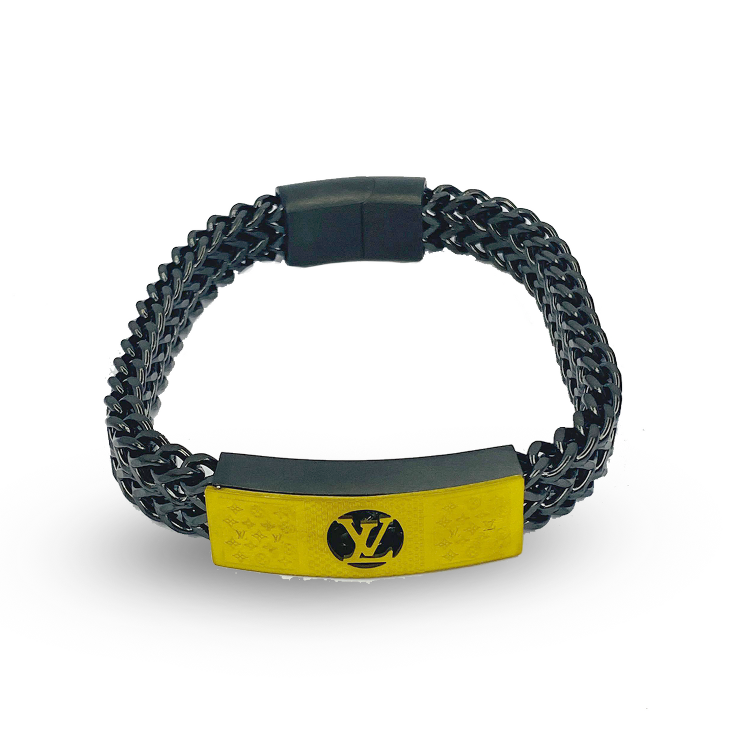 Louis Vuitton – Noir & Gold Iconic Link Bracelet