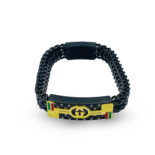 Gucci Black & Gold Signature Bracelet