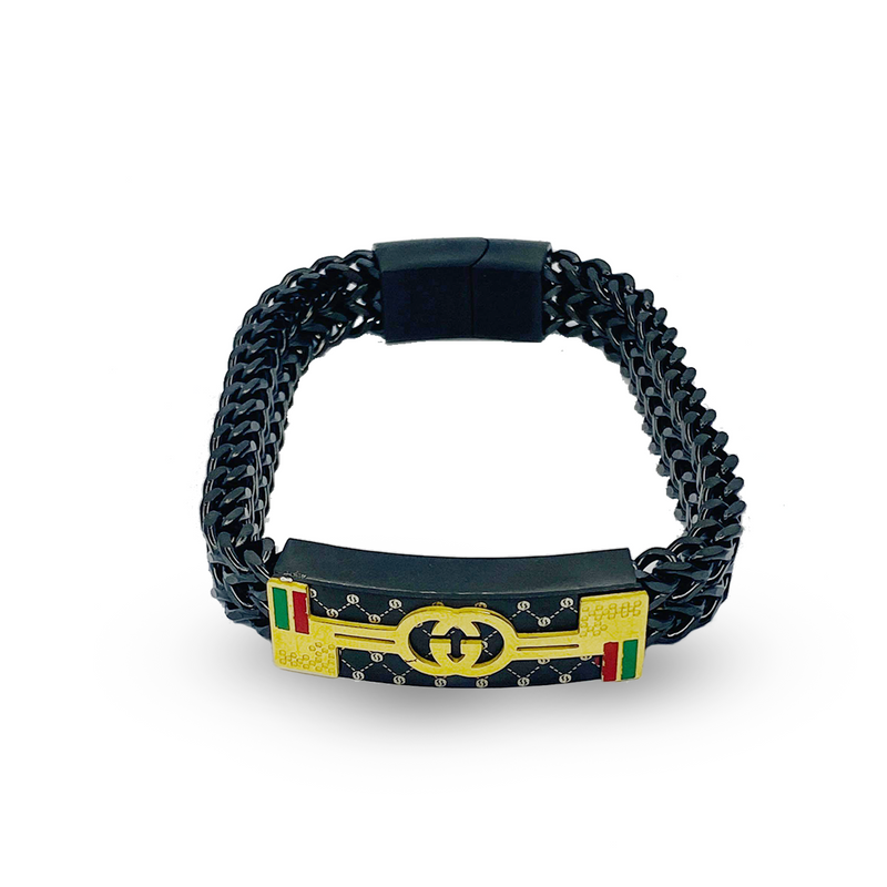 Gucci Black & Gold Signature Bracelet