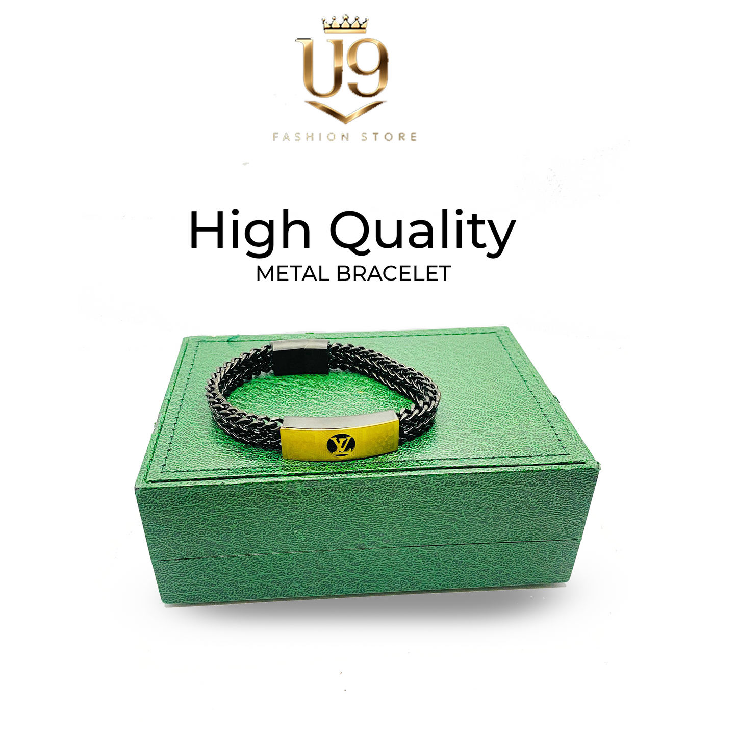 Louis Vuitton – Noir & Gold Iconic Link Bracelet