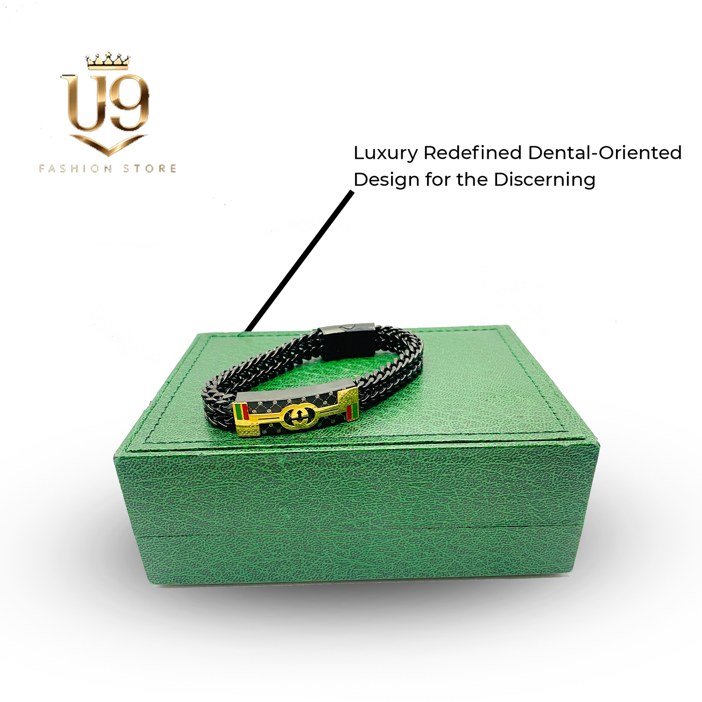 Gucci Black & Gold Signature Bracelet