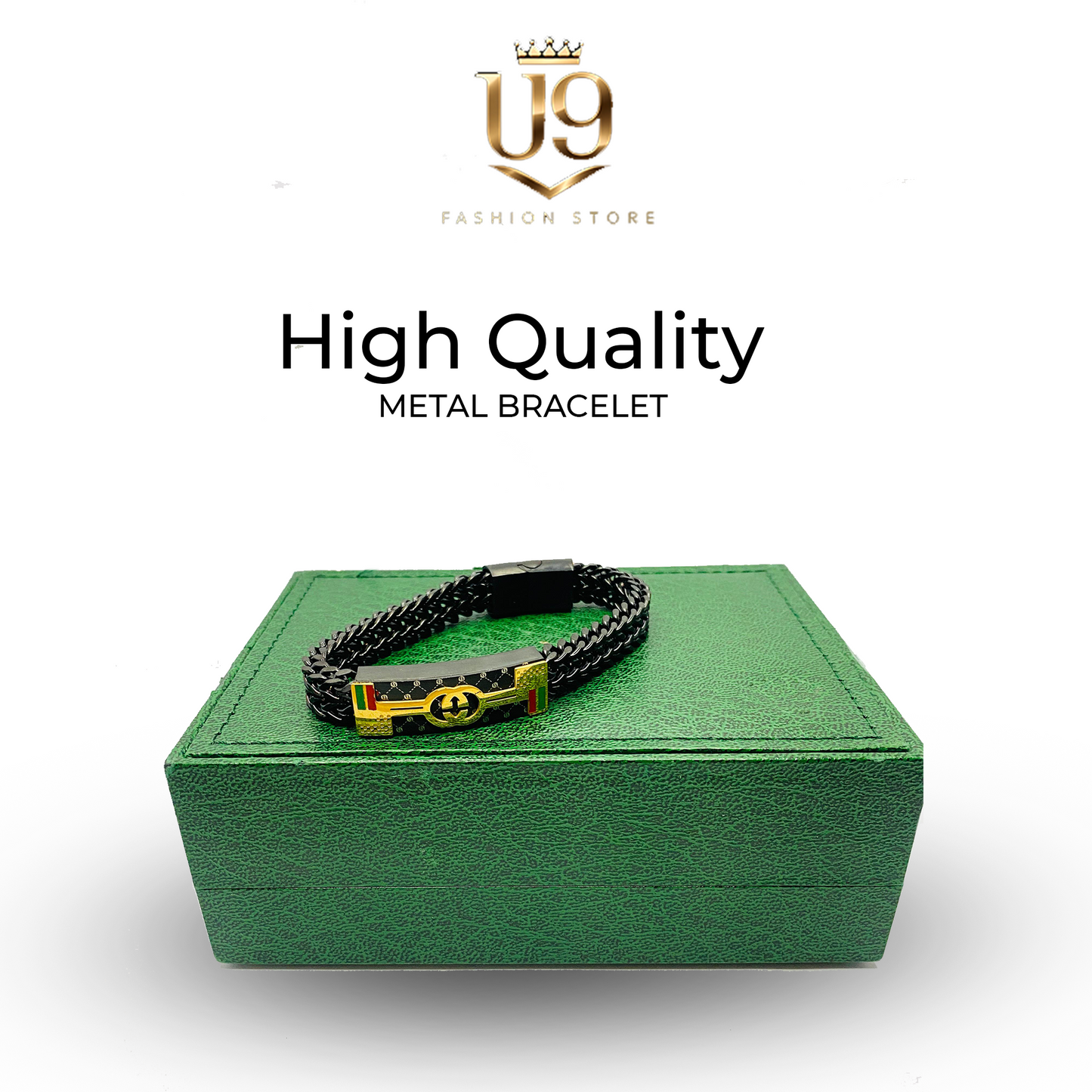 Gucci Black & Gold Signature Bracelet
