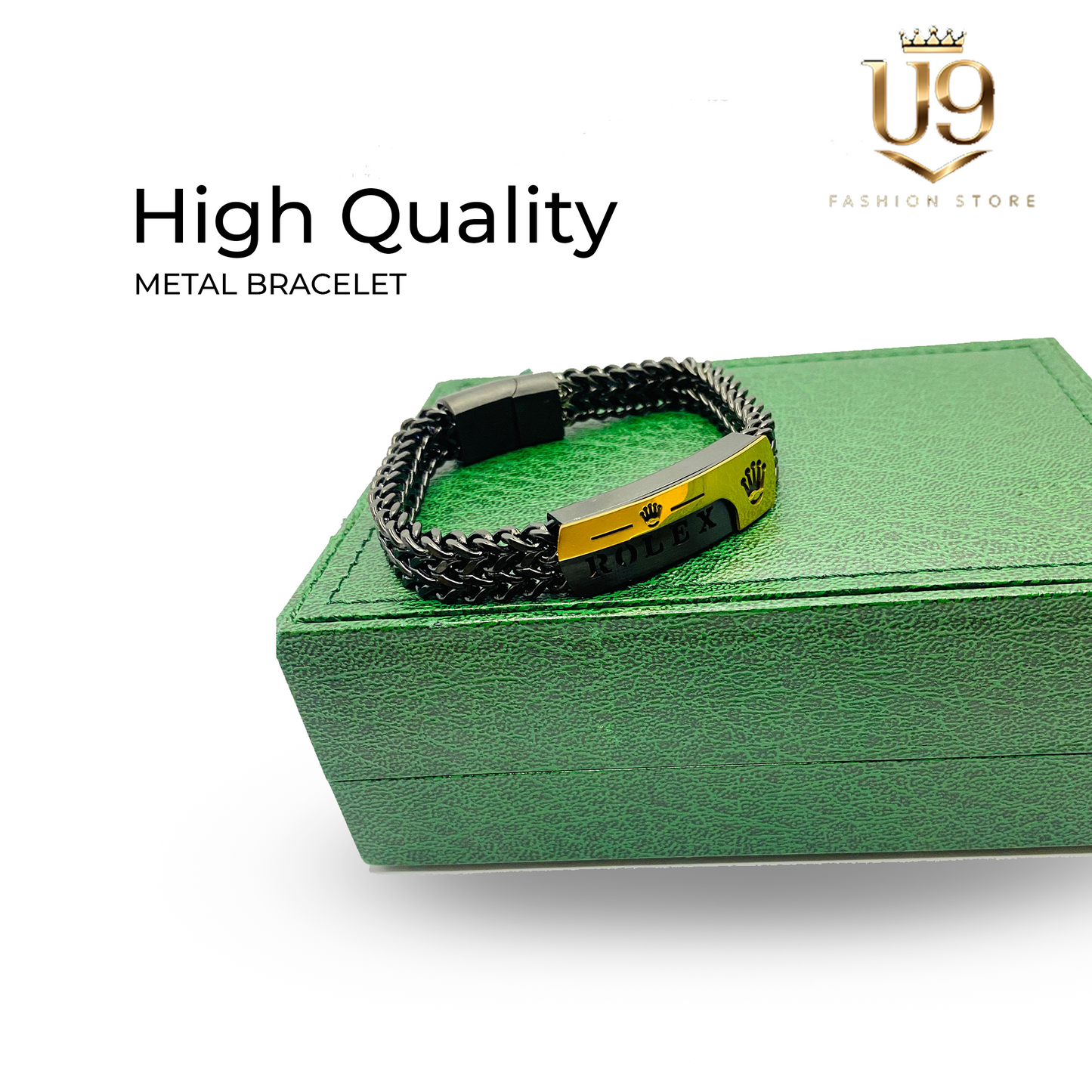 Rolex Crown Black & Gold Prestige Bracelet
