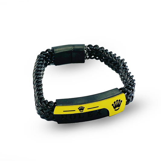 Rolex Crown Black & Gold Prestige Bracelet